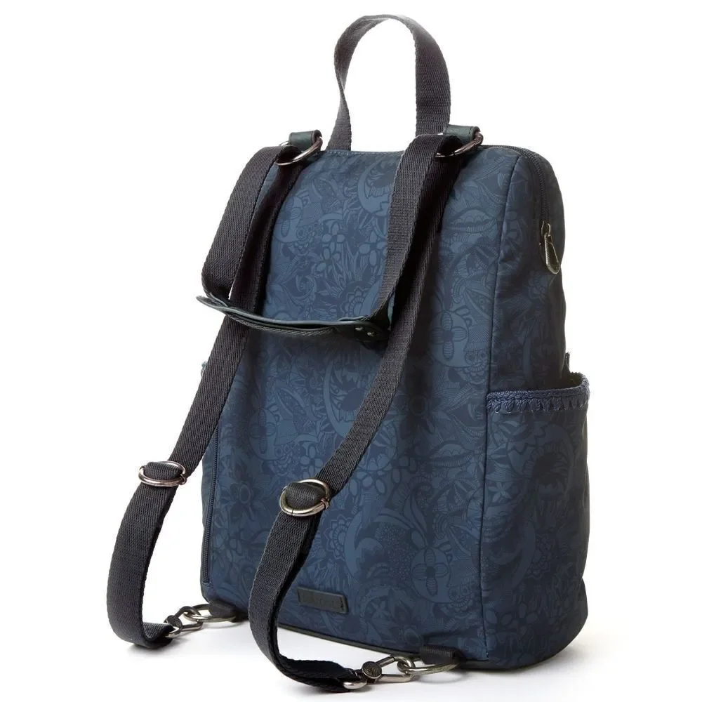 New! SAKROOTS Recycled Eco-Twill Loyola Convertible Backpack Crossbody Bag Blue - Picture 4 of 6